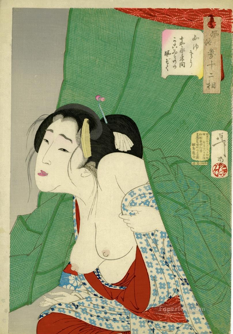 the appearance of a kept woman of the kaei era Tsukioka Yoshitoshi beautiful women Oil Paintings